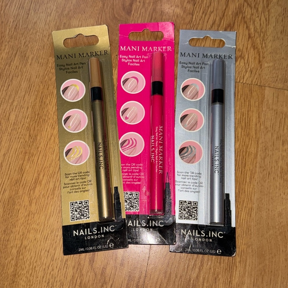 NIP Nails Inc - Mani Marker, 3 pack (Pink, Gold, Silver)
